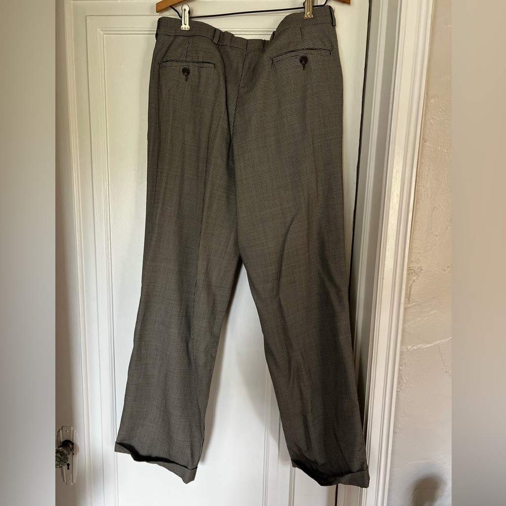 Lauren Ralph Lauren Women’s Houndstooth Dress Pants Vintage Pleated Wool Slacks - Picture 8 of 11